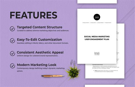 Social Media Marketing User Engagement Plan Template in Word, PDF ...