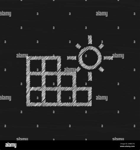 Solar Energy Sketch Vector Icon Solar Panels Station Concept Stock