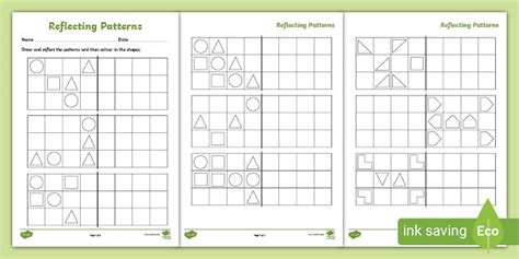 Reflective Patterns Worksheets Teacher Made