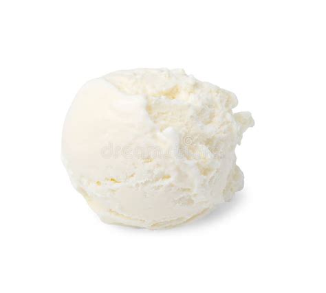 Scoop Of Delicious Vanilla Ice Cream Isolated On White Stock Image