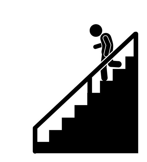 Stick Figure Walking Up Stairs