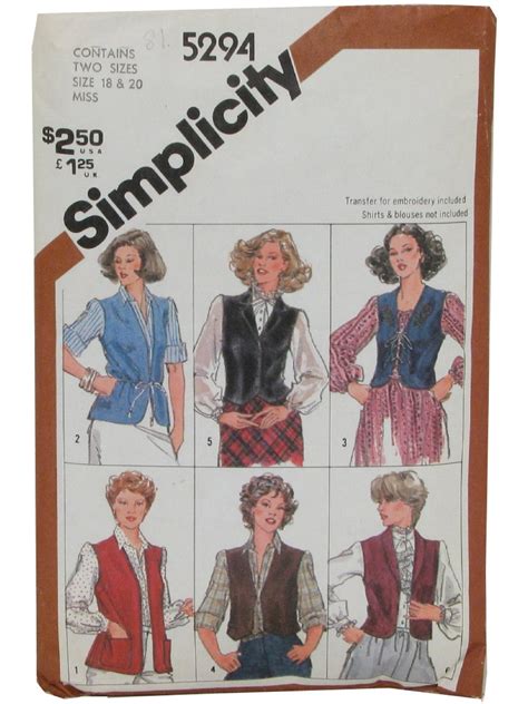 S Retro Sewing Pattern S Simplicity Womens Sewing