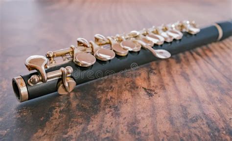 Classic Wooden Flute On Wooden Floor Stock Image Image Of Musician