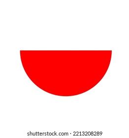 Half Red Circle Vector Icon Red Stock Vector Royalty Free