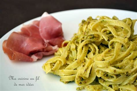 Ma cuisine au fil de mes idées Tagliatelle au pesto de pistaches et