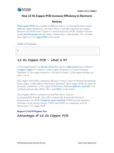 How 12 Oz Copper PCB Increases Efficiency in Electronic Devices | PDF ...