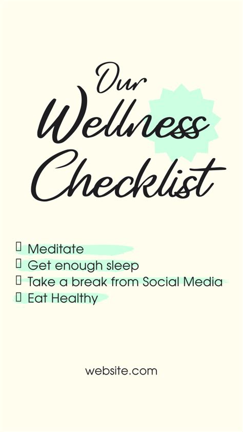 Wellness Checklist