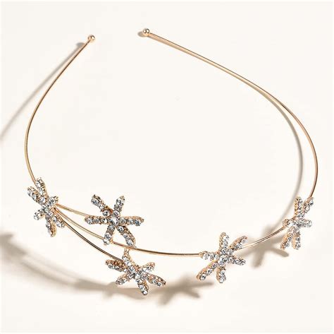 Bridal Rhinestone Star Hair Crown Headband For Women Teen Girls Wedding