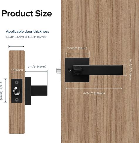 2 Pack Matte Black Entry Square Heavy Door Lockset with Locks and Keys