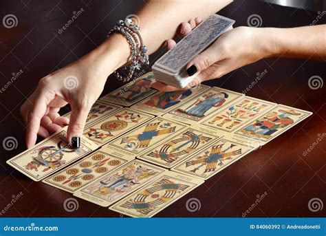 Placing Tarot Cards On Table Stock Photo Image Of Prophecy Vices