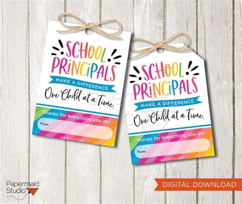 Principal Appreciation T Principal T Tag Printable Principal Thank You Card Teacher