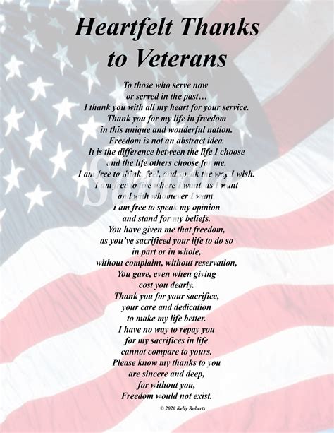 Heartfelt Thanks To Veterans Ready To Print Instant Download Etsy Canada