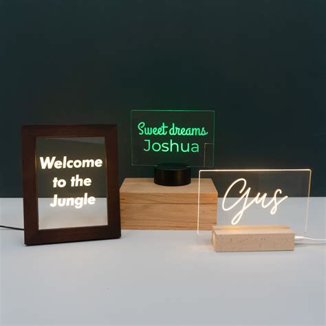 Personalised LED Name Sign. Custom Engraved Light up Name Plaque ...