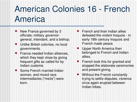 French Colonies Of North America