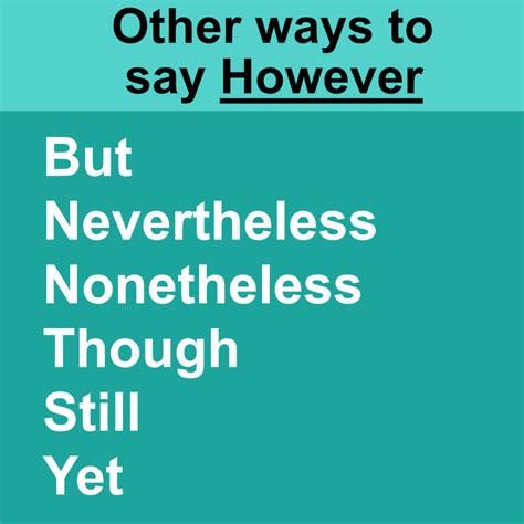 Other Ways To Say However Hello English