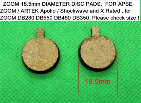 ZOOM DB350 280 450 550 Disc Brake Pads ZOOM ARTEK Apollo Shockwave and ...