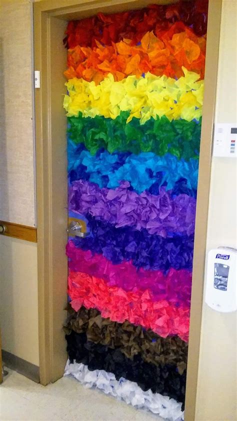 This Is Our Crazy Colorful Preschool Classroom Door Tissue Paper Rainbow Classroom Door