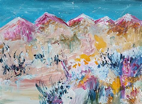 Peinture Abstraite Moderne De Montagnes Tableaux Abstraits Montagnes