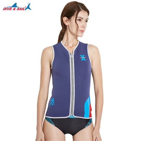 Dive Sail Womens Wetsuits Top Premium Neoprene Mm Zipper Diving Vest