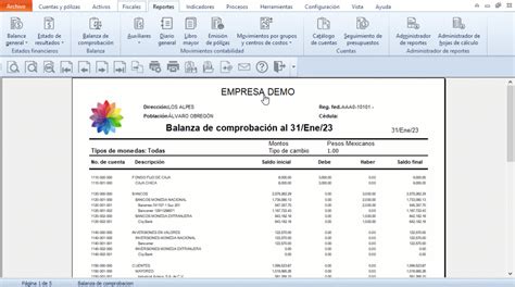 Reporte Balanza de comprobación Portal de Clientes Siigo Aspel