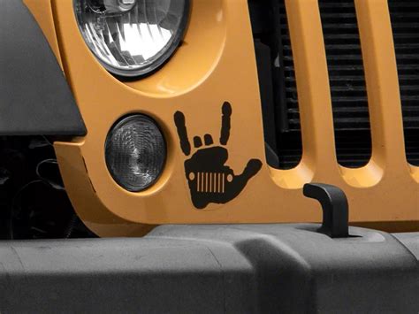 Jeep Licensed By Redrock Jeep Metal Grille Decal Gloss Black 87 18 Wrangler Yj Tj And Jk Redrock