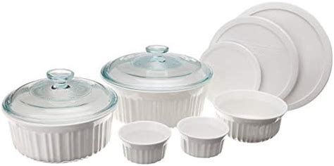 Amazon CorningWare French White 8 Piece Bakeware Set Bake And