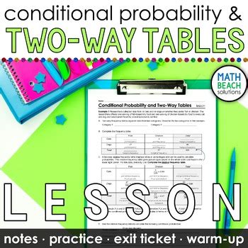 Conditional Probability And Two Way Tables Notes And Practice Tpt