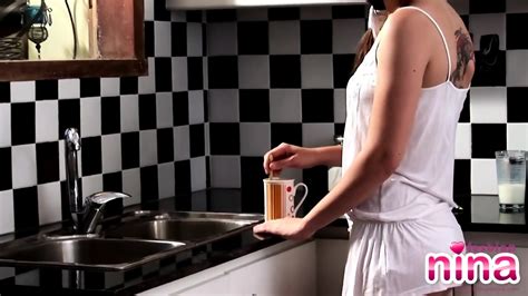 Lesbian Nina Strip Nude In Gym And Kitchen Nina Nieves