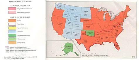 Crecimiento Territorial De Estados Unidos 1870 Tamaño Completo Ex