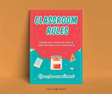 Classroom Rules Poster Design Vector Download