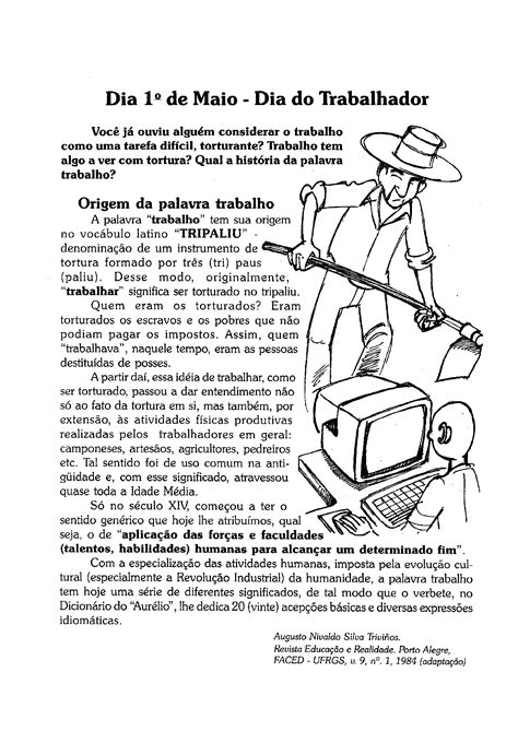 Texto Sobre O Dia Do Trabalhador S Atividades