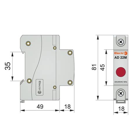 AD22MLY Светосигнальный индикатор ElectrO AD 22M на DIN-рейку желтый ...