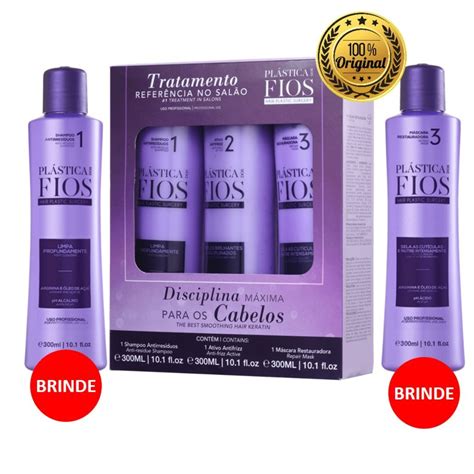 Kit Cadiveu Plástica dos Fios Selagem Térmica 3 x 300ml Shampoo 300ml