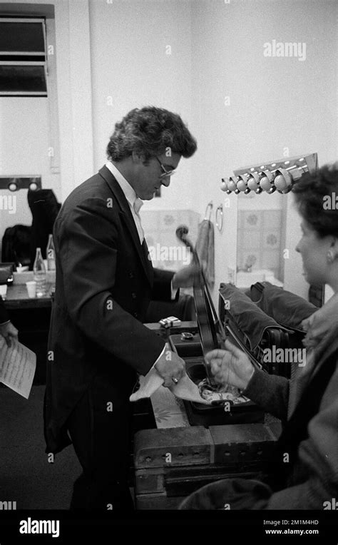 Pinchas Zukerman, Israeli violinist, after a performance at the Teatro Coliseo, Buenos Aires ...