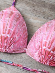 OFF Starfish Shell Print Tie Side Bikini Set In COLORMIX ZAFUL