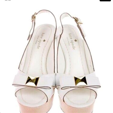 Kate Spade Shoes Kate Spade Beautiful White Bow Platforms Poshmark