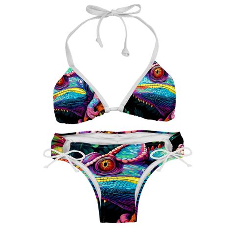 Chameleon Detachable Sponge Adjustable Strap Bikini Set Two Pack