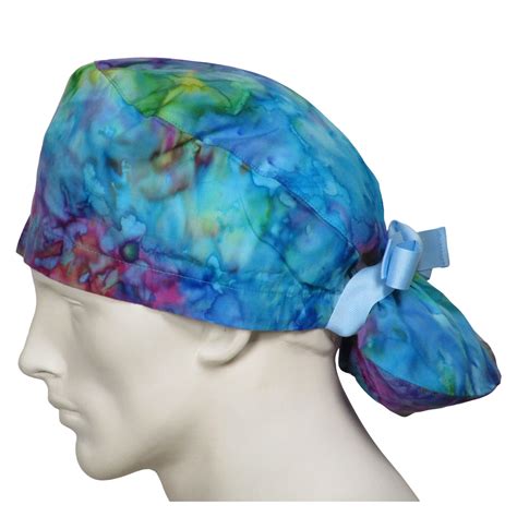 Ponytail Surgical Caps Tie Dye