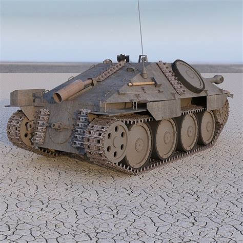 3d model hetzer german tank