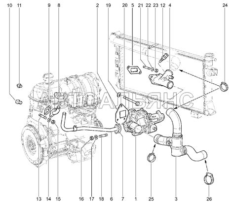 162110. Насос водяной и трубопроводы LADA 21214 (Чертеж № 46: список ...