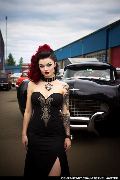 Sexy 50 S Rockabilly Pinup Babe With A Classic Car By Aipixelmaster On Deviantart