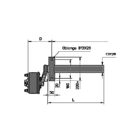 ESSIEU KNOTT paillard 900KG à frein 4x130mm