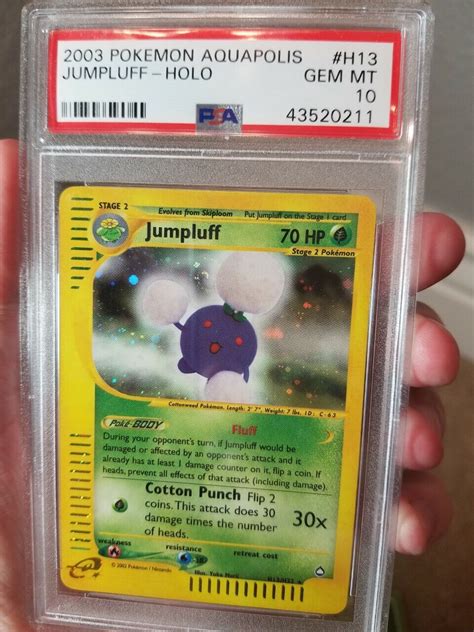 Psa Gem Mint Pokemon Aquapolis Set Jumpluff Holo Card H H