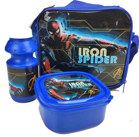 IRON SPIDER Lunch Set Broodtrommel Drinkbeker Lunchtas Spiderman Bol