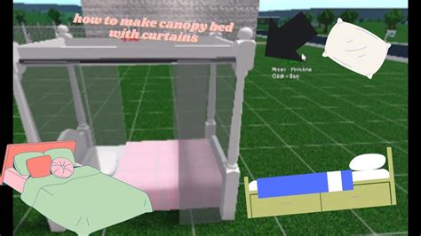 How To Make This Canopy Bed W Curtains Roblox Bloxburg Mylittlegames Youtube