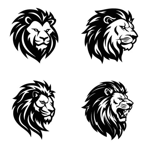 Set of Lion silhouette 46442002 Vector Art at Vecteezy