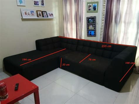 Sofa L Shaped Lebar Nyaman Perabotan Rumah Di Carousell