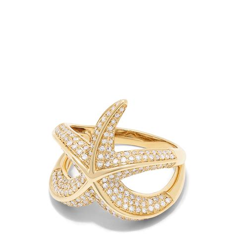 Effy Doro 14k Yellow Gold Diamond Starfish Ring 090 Tcw