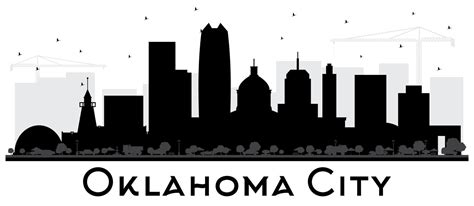 Oklahoma City Skyline Silhouette with Black Buildings Isolated on White. 17292457 Vector Art at ...