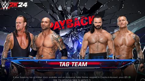 Full Match Team Batista Vs Team Randy Orton Payback WWE 2K24 YouTube